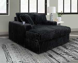 Black Extra-Large Chaise Lounge