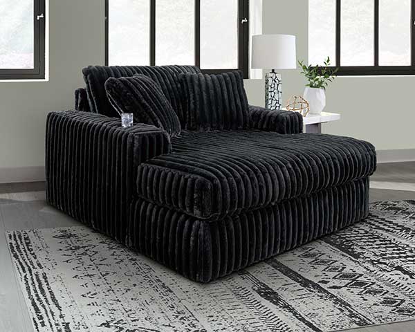 Black Extra-Large Chaise Lounge
