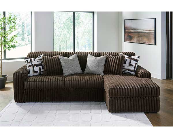 Chocolate Brown 2 Piece Sofa second view