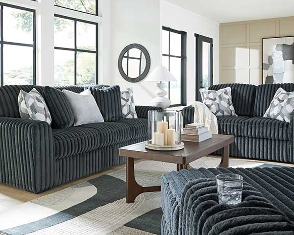Gunmetal Gray Sofa With Chair