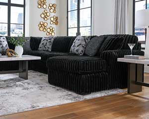 Sofa With Chaise Lounge 3 Piece Black