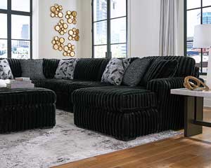5 Piece Black Sectional Couch