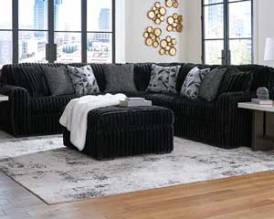 Sectional Couch 6 Piece Black