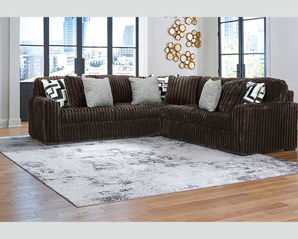 Sectional Couch 3 Piece Chocolate second view