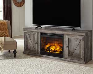 60" Gray Fireplace TV Stand