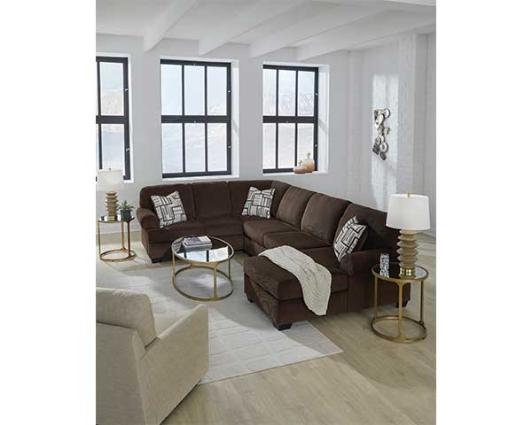 3 Piece Chocolate Brown Sectional Sofa second view