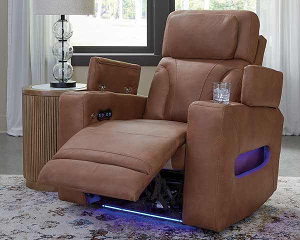 Recliner With Power Adjustable Headrest Caramel Recliner With Power Adjustable Headrest Caramel