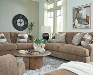 Sofa With Chair Set Pecan