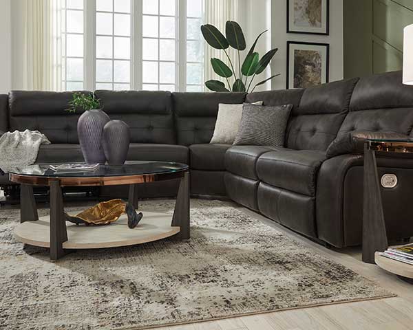 7-Piece Power Reclining Leather Modular Sectional Sofa