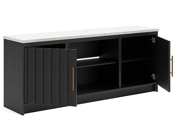 63" TV Stand Black & White second view