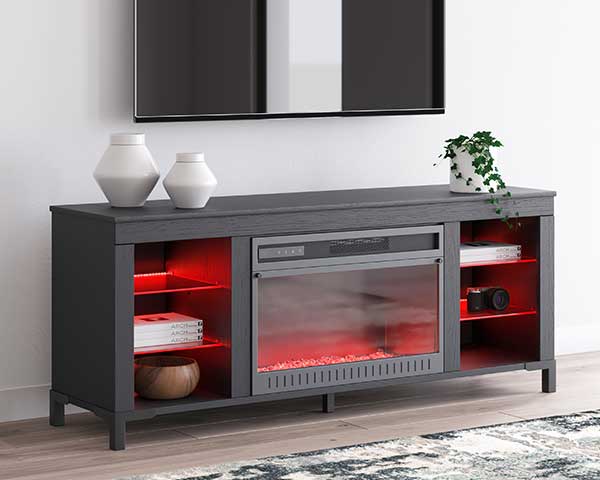 Electric Fireplace TV Stand Black second view