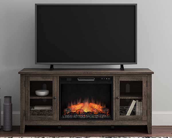 60" Grey Fireplace TV Stand second view