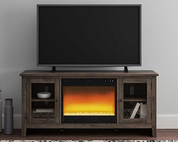 60" Grey Fireplace TV Stand