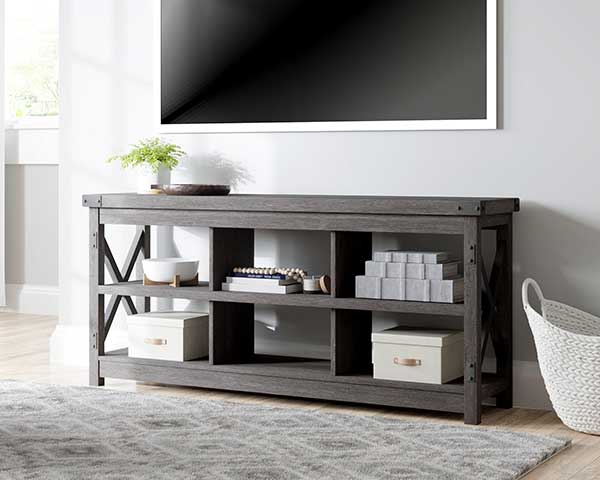 58" TV Stand Wood Gray-Brown