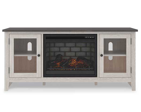 TV Stand With Electric Fireplace 60" Two-Tone second view