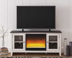 rent to own TV Stand With Electric Fireplace 60" Two-Tone in Lawrence, KS.