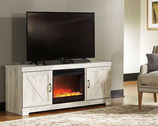 63" TV Stand with Electric Fireplace for Mid Size Rooms