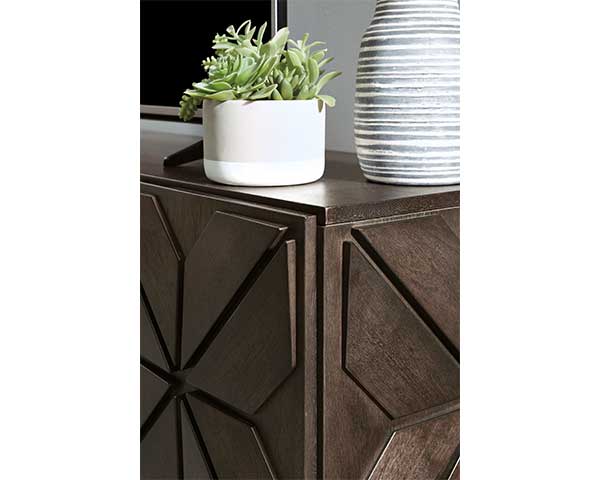 73" Wood TV Stand Dark Brown second view