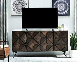 73" Wood TV Stand Dark Brown