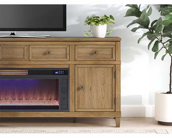 81" Fireplace TV Stand Light Brown second view