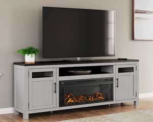 72" Fireplace TV Stand Dark Brown