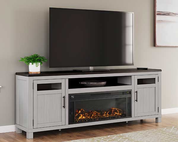72" Fireplace TV Stand Dark Brown