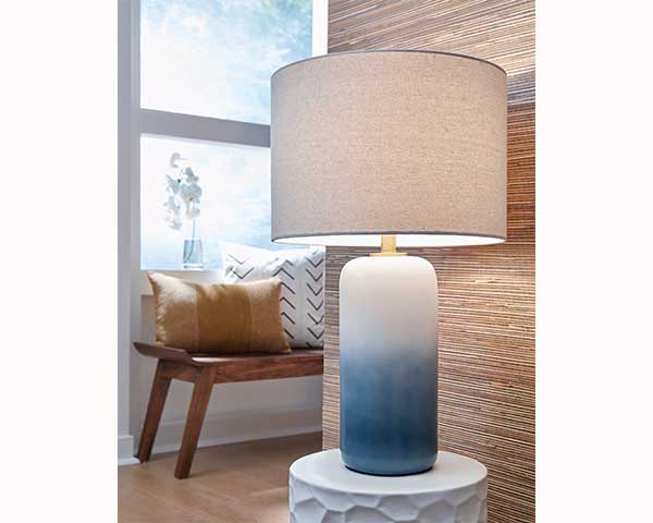 Ceramic Table Lamp Cream-Teal