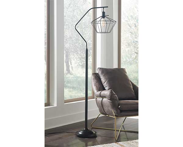 Industrial Black Metal Floor Lamp