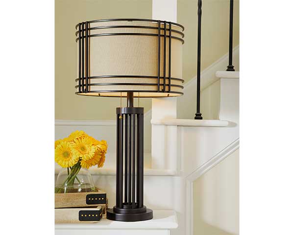 Dark Brown Metal Table Lamp