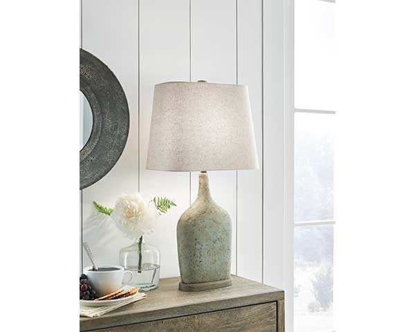 Paper Table Lamp In Grey