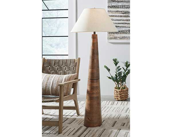 Brown Wood Floor Lamp