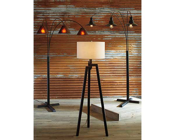 Metal Floor Lamp With 3 Lights Black