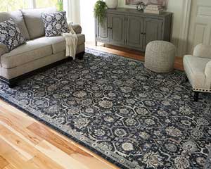 Rug 8' X 10' Blue-Cream-Brown