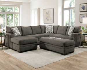 rent to own Sectional With Ottoman 2 Piece Baily Charcoal in Lawrence, KS