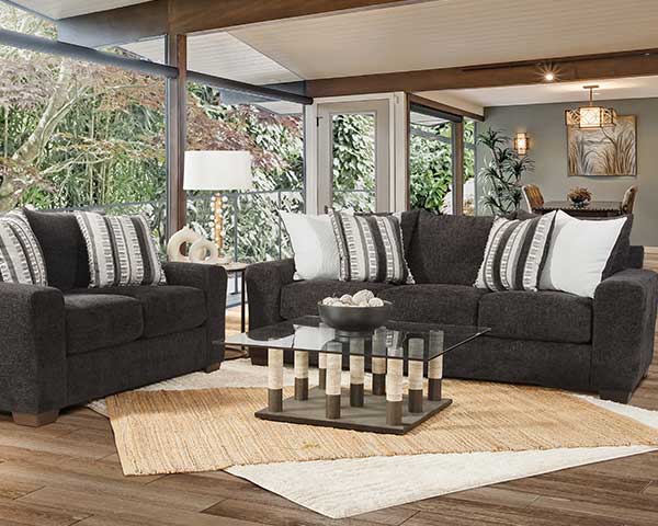 Sofa With Chair Zazie Onyx