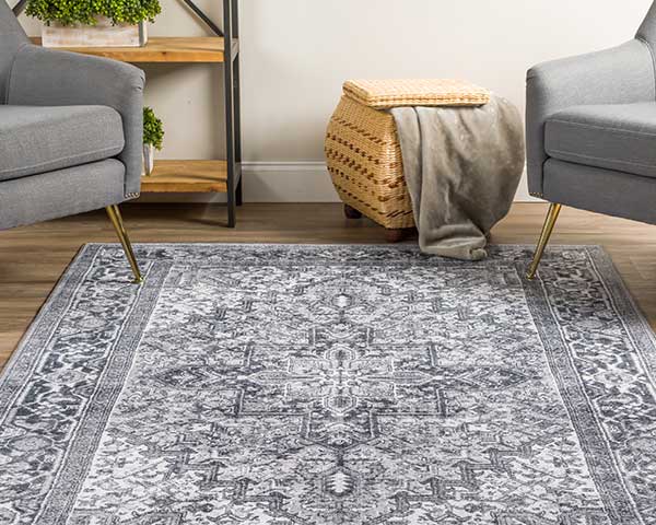 Low Profile Area Rug In A Traditional Design