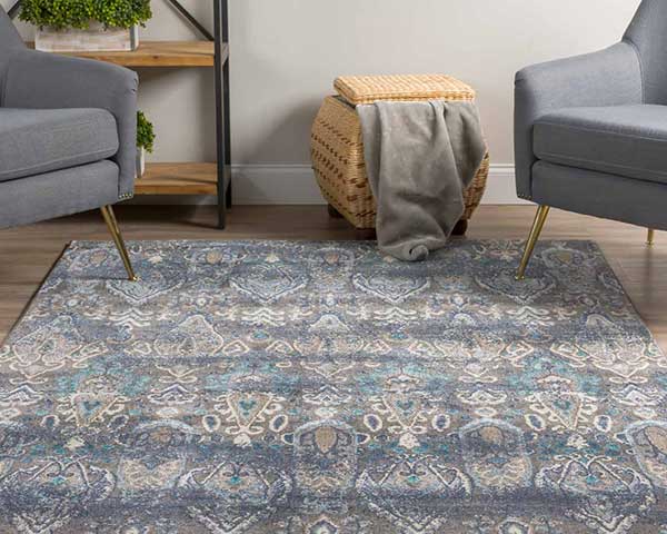 Pewter Patterned Area Rug