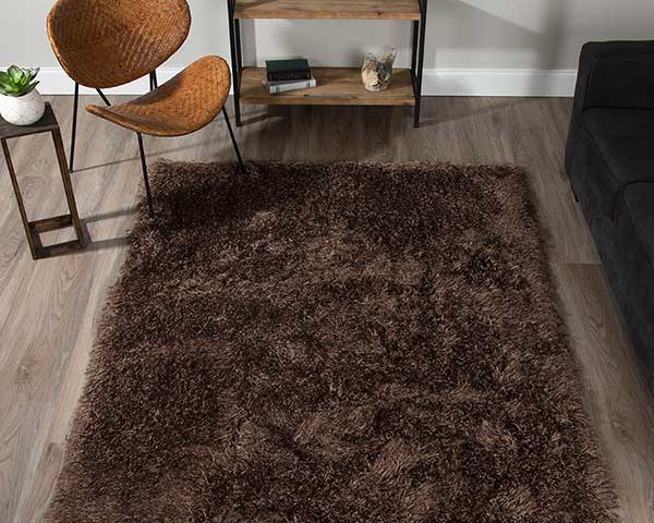 Chocolate-Colored Shag Rug