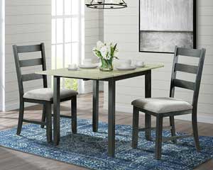 Drop Leaf Table With 2 Chairs Black-Cream