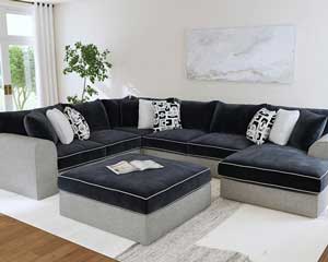 rent to own 3 Piece Sectional Sofa Ebony in Lawrence, KS.