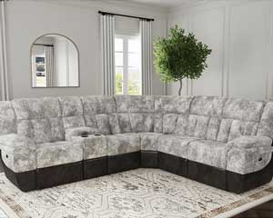 rent to own 6 Piece Power Sectional That Reclines Grey in Lawrence, KS.