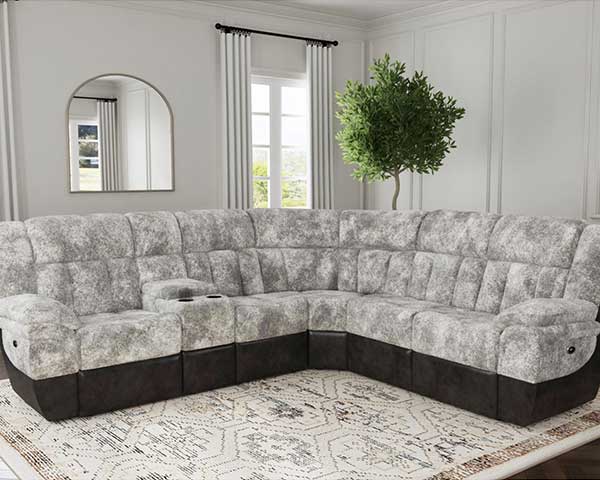 6 Piece Power Sectional That Reclines Grey