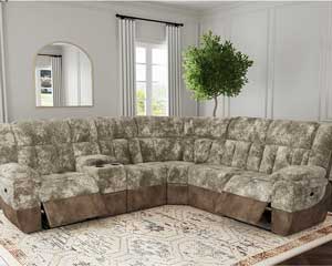 6 Piece Power Sectional That Reclines Cappuccino