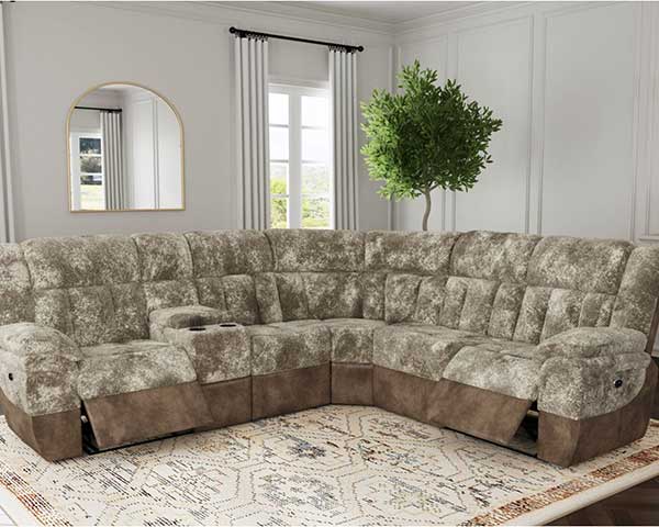 6 Piece Power Sectional That Reclines Cappuccino
