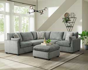 5 Piece Sofa Sectional Grey Lawrence, KS