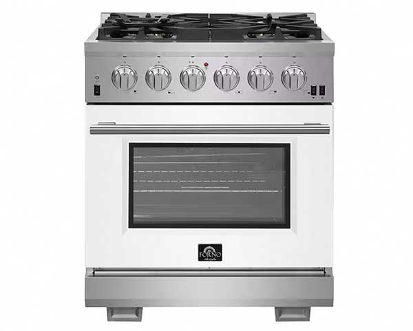 White 5 CF 30" Electric Range Slide-In With Convection