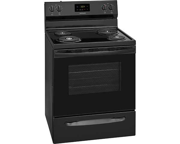 Black 30" Electric Kitchen Range With Coil Cooktop & Manual Clean FCRC3012AB