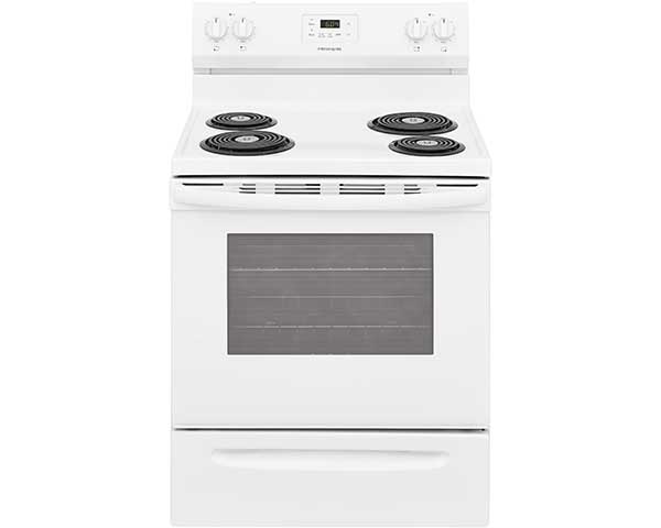 White 30" Electric Kitchen Range Coil Cooktop Manual Clean FCRC3012AW