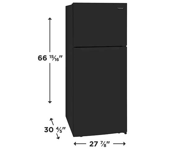 18' Black Refrigerator With Top Freezer second view