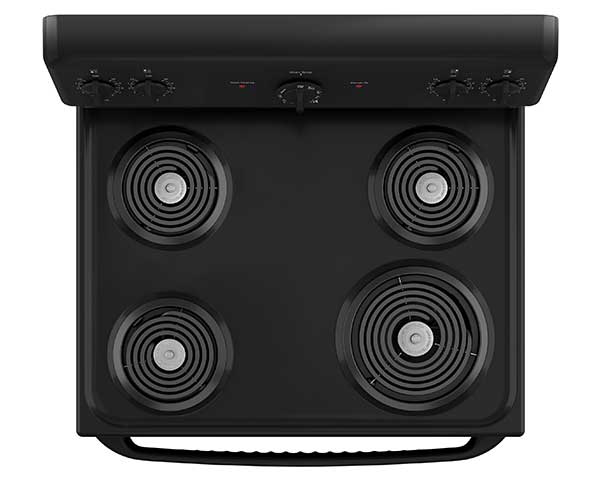 Black Electric Range With Coil Top second view